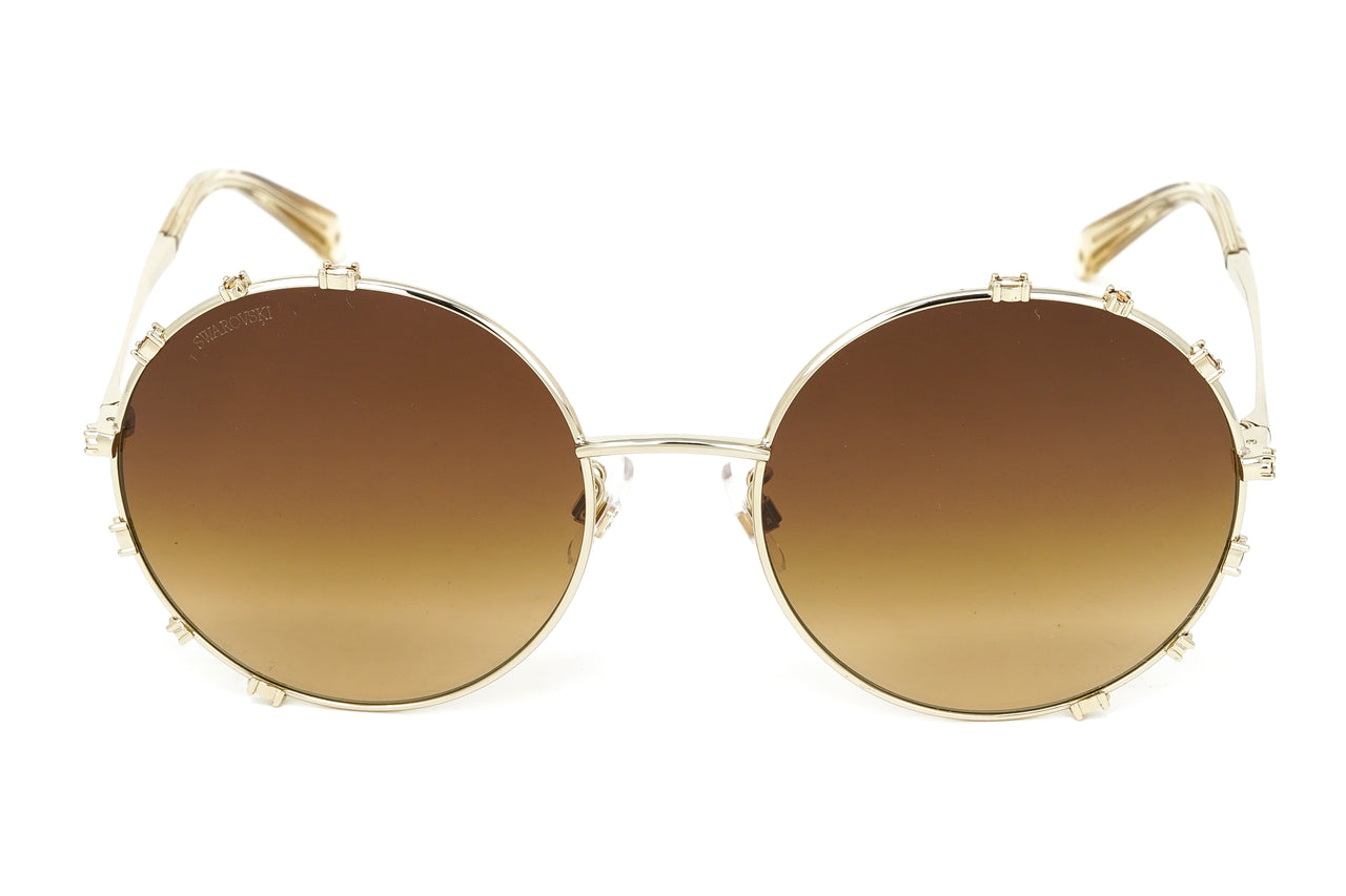 Swarovski Women's Sunglasses Round Gold Gradient Brown SK0289-F/S 30F