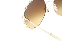 Thumbnail for Swarovski Women's Sunglasses Round Gold Gradient Brown SK0289-F/S 30F
