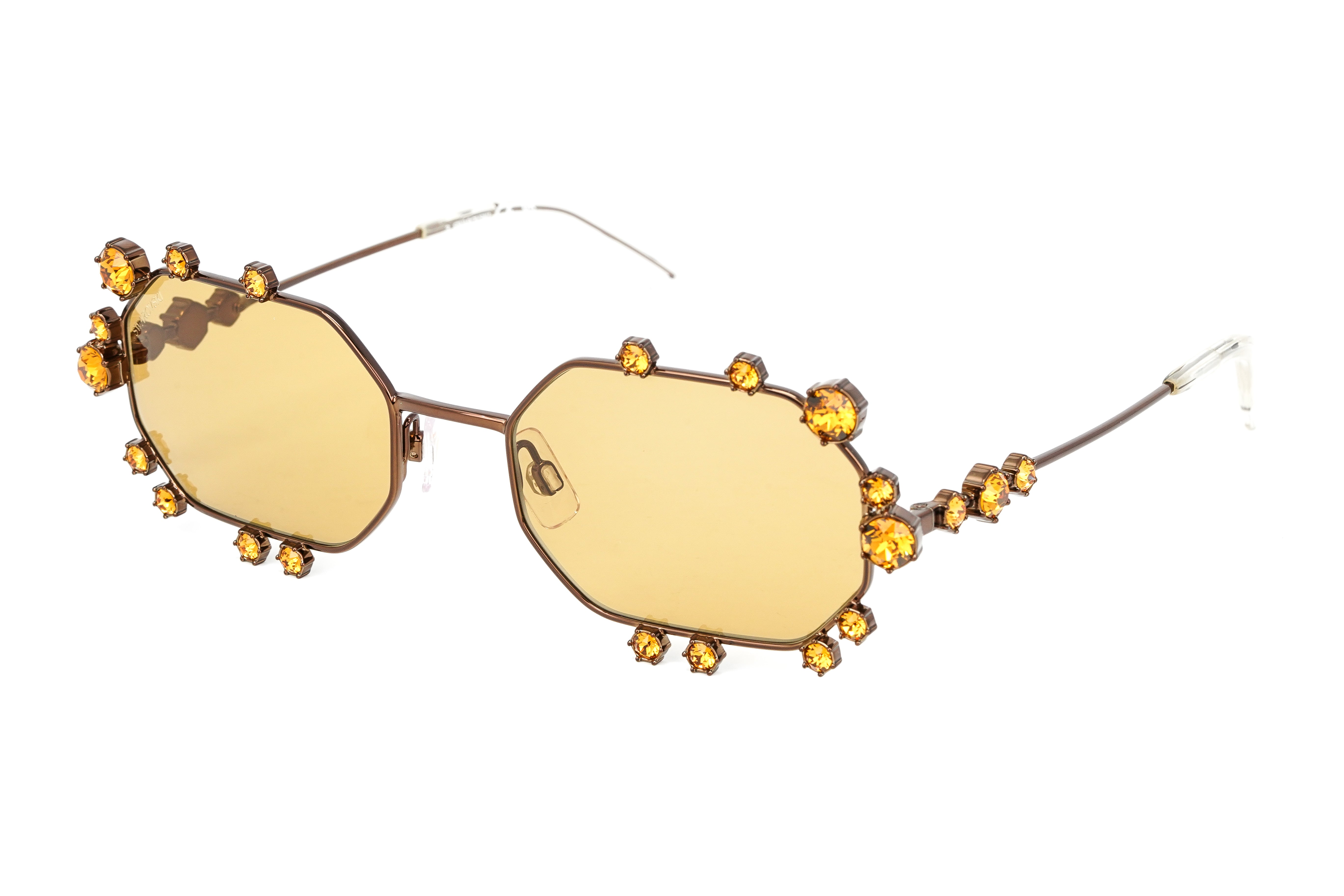 Swarovski Women's Sunglasses Irregular Shiny Brown Yellow Mirror SK0376 45E