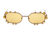 Thumbnail for Swarovski Women's Sunglasses Irregular Shiny Brown Yellow Mirror