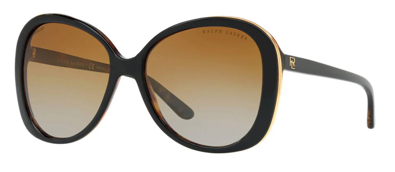 Ralph Lauren Women's Sunglasses Oversized Butterfly Black RL8166 5260T5