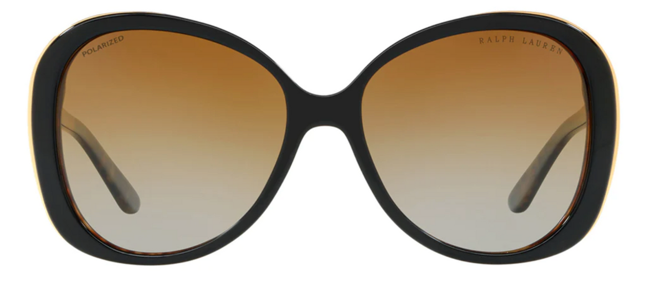 Ralph Lauren Women's Sunglasses Oversized Butterfly Black RL8166 5260T5