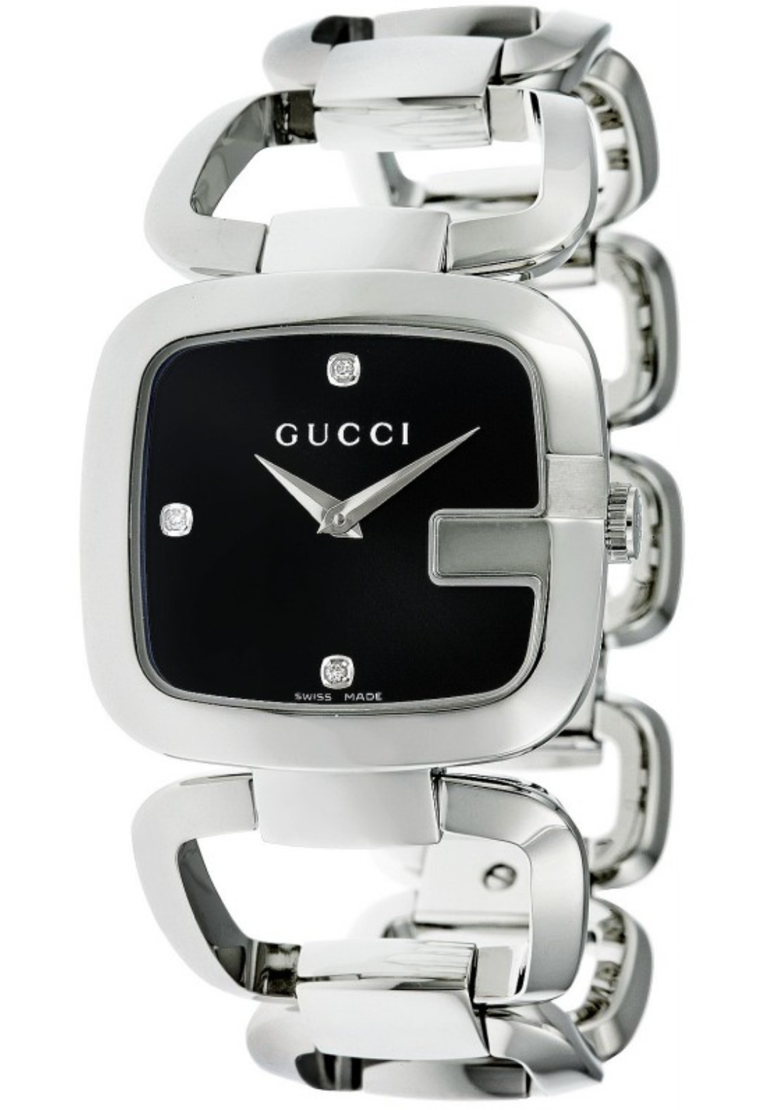 Gucci Watch G Ladies 30mm Diamonds Black YA125406