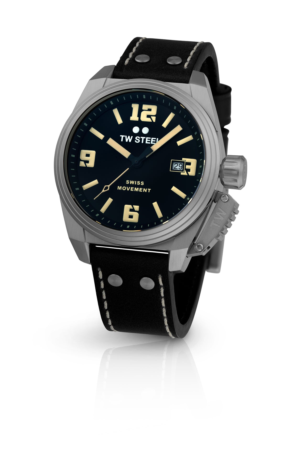 TW Steel Watch Men's Swiss Canteen Black TW1101