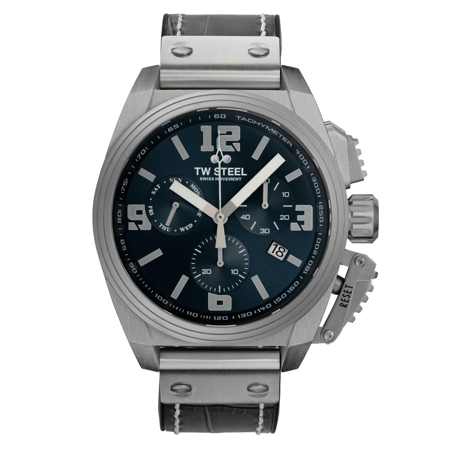 TW Steel Watch Swiss Canteen Chronograph Grey TW1114