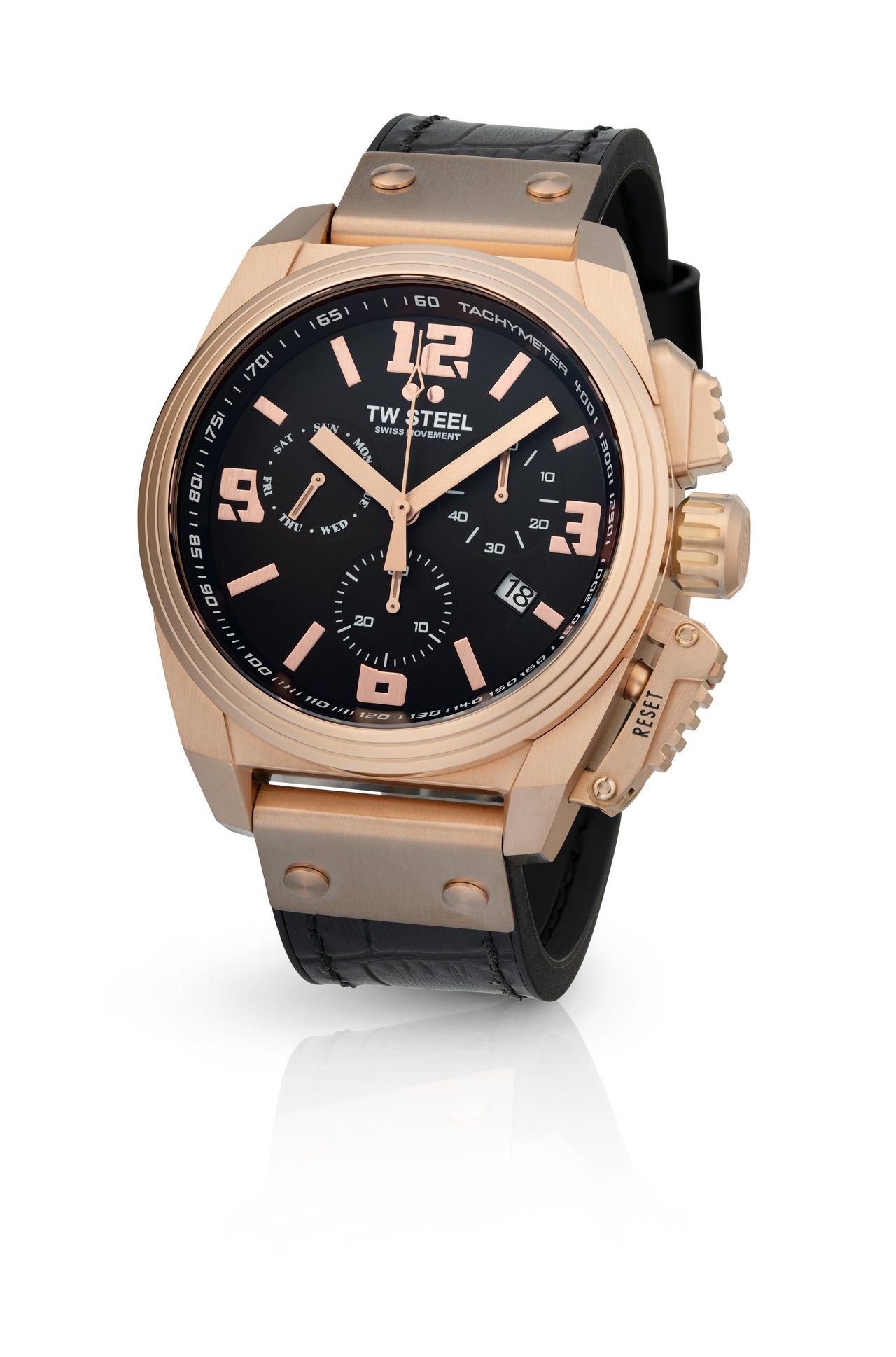 TW Steel Watch Swiss Canteen Chronograph Rose Gold TW1115