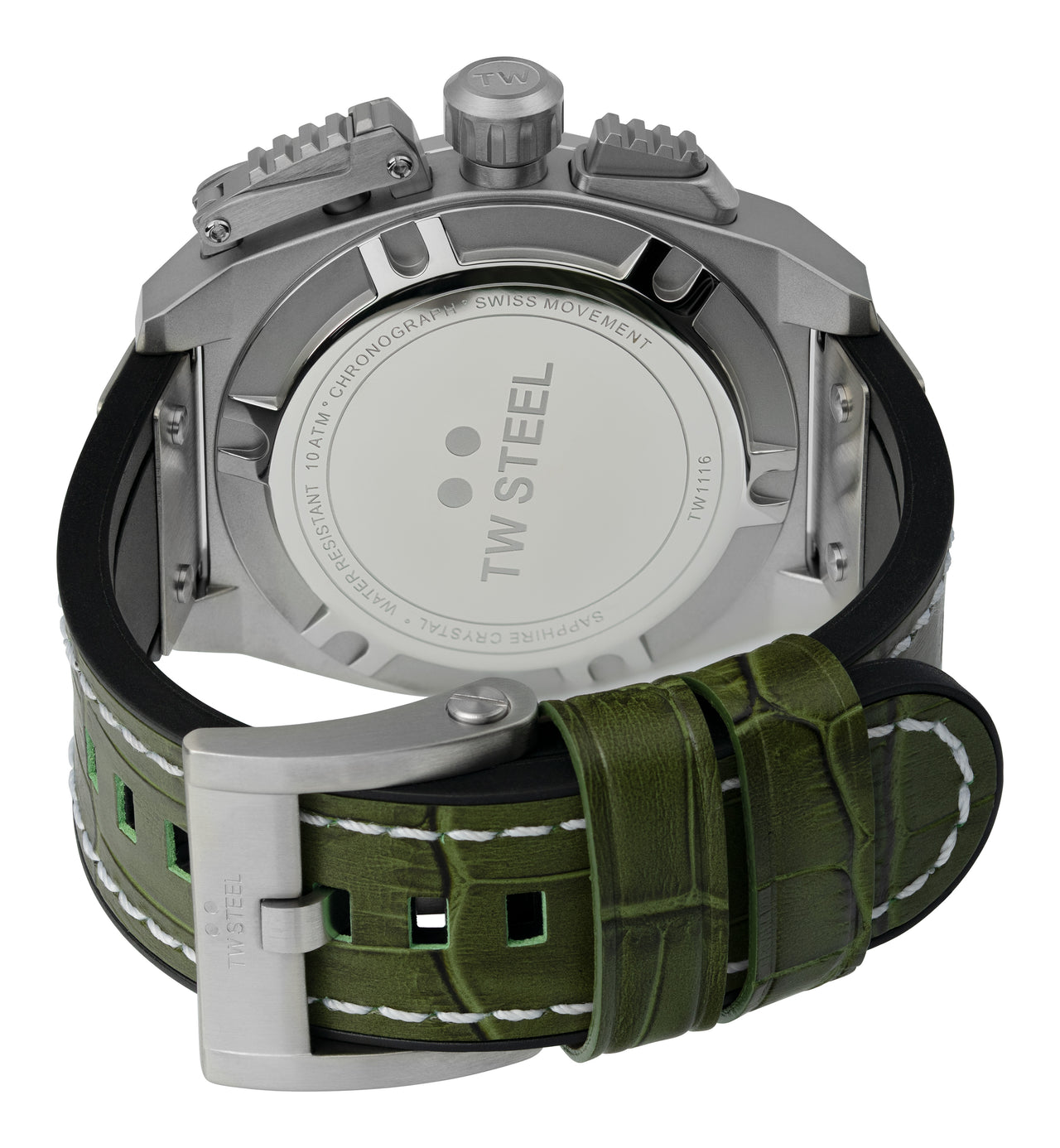 TW Steel Watch Swiss Canteen Chronograph Green TW1116