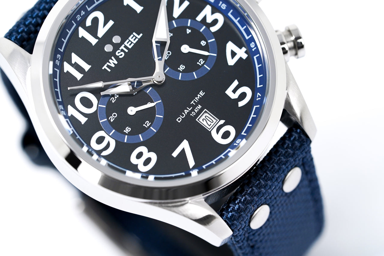 TW Steel Watch Volante Dual Time Blue VS37