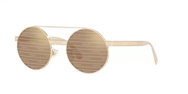 Versace Women's Sunglasses Round Monogram Lens Gold VE22101252V3