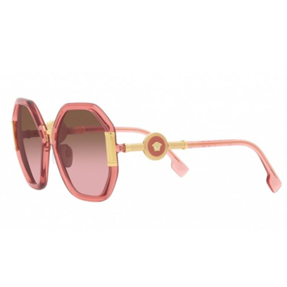Versace Women's Sunglasses Oversized Hexagonal Pink/Gold VE4413532214