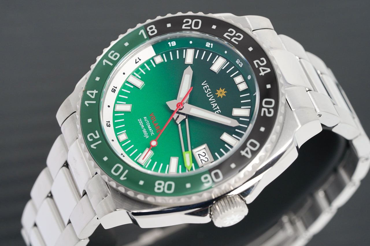 Vesuviate Men's Watch GMT Volare Green