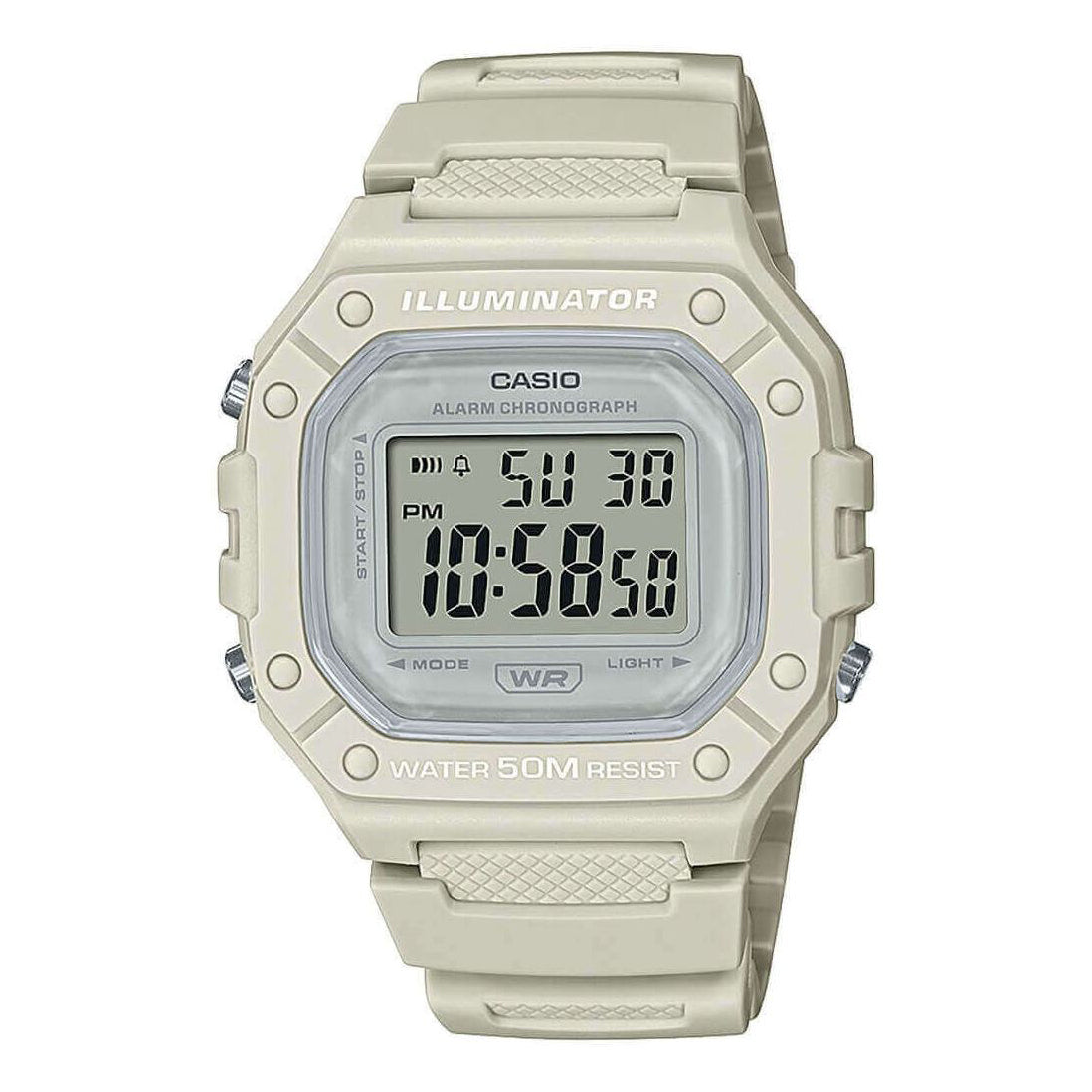 Casio Watch Chronograph Digital White W-218HC-8AVDF