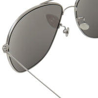 Thumbnail for Ann Demeulemeester Men Sunglasses Titanium 925 Silver with Silver Mirror Lenses AD48C2SUN - Watches & Crystals