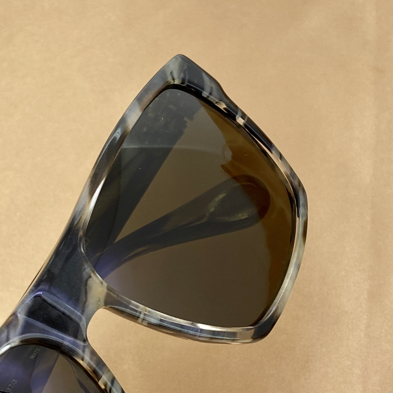 Ann Demeulemeester Sunglasses Angular Brown Horn 925 Silver with Green Lenses Category 3 Dark Tint AD37C3SUN - Watches & Crystals