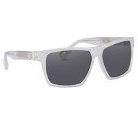 Thumbnail for Ann Demeulemeester Sunglasses Angular White 925 Silver with Grey Lenses AD37C4SUN - Watches & Crystals