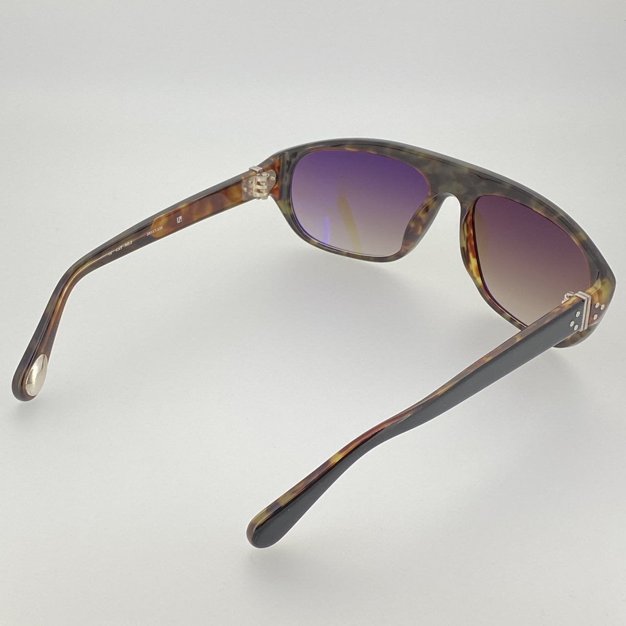 Ann Demeulemeester Sunglasses Black Tortoise Shell Flat Top 925 Silver with Brown Lenses AD1C6SUN - Watches & Crystals