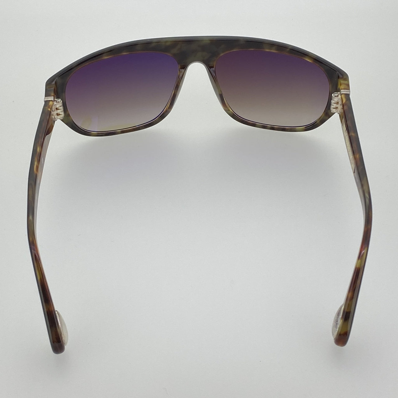 Ann Demeulemeester Sunglasses Black Tortoise Shell Flat Top 925 Silver with Brown Lenses AD1C6SUN - Watches & Crystals