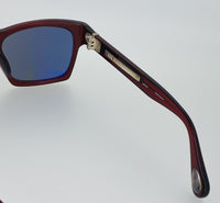 Thumbnail for Ann Demeulemeester Sunglasses D-Frame Bordeaux Red 925 Silver with Blue Lenses AD3C3SUN - Watches & Crystals