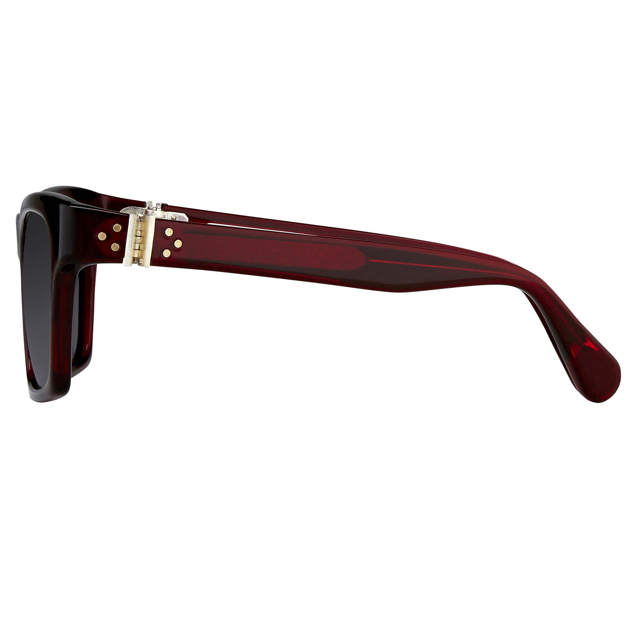 Ann Demeulemeester Sunglasses D-Frame Bordeaux Red 925 Silver with Blue Lenses AD3C3SUN - Watches & Crystals