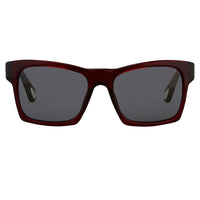 Thumbnail for Ann Demeulemeester Sunglasses D-Frame Bordeaux Red 925 Silver with Blue Lenses AD3C3SUN - Watches & Crystals