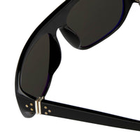 Thumbnail for Ann Demeulemeester Sunglasses Flat Top Black 925 Silver CAT3 AD1C1SUN - Watches & Crystals