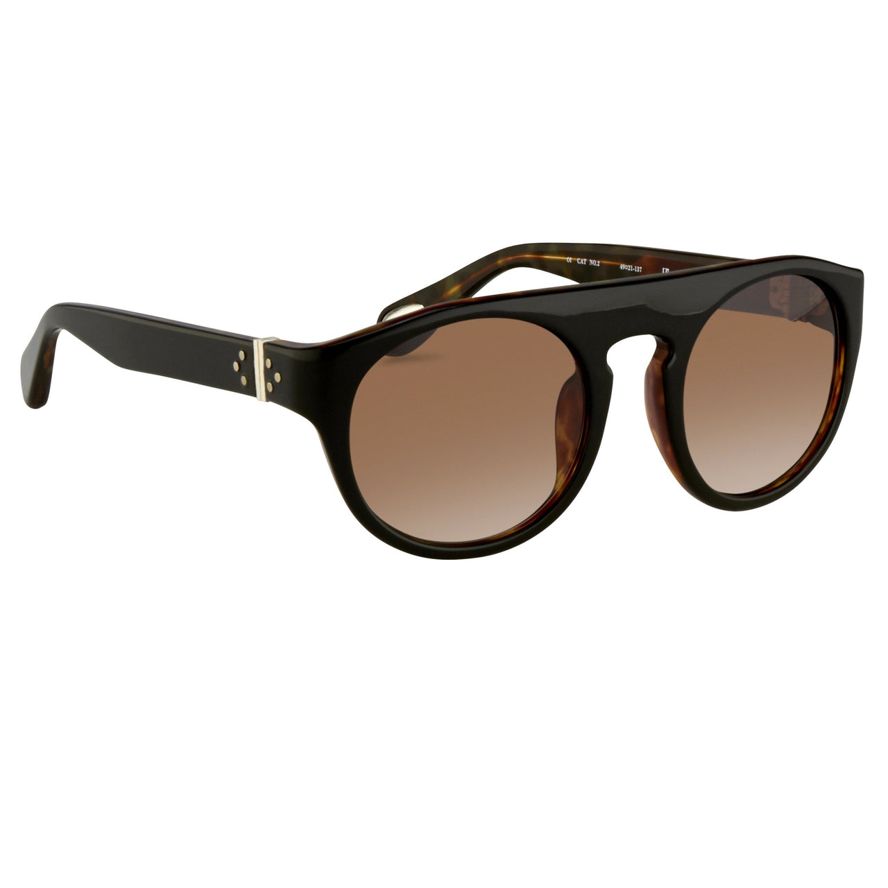 Ann Demeulemeester Sunglasses Flat Top Black & Tortoise Shell 925 Silver with Brown Graduated Lenses Category 3 AD10C6SUN - Watches & Crystals