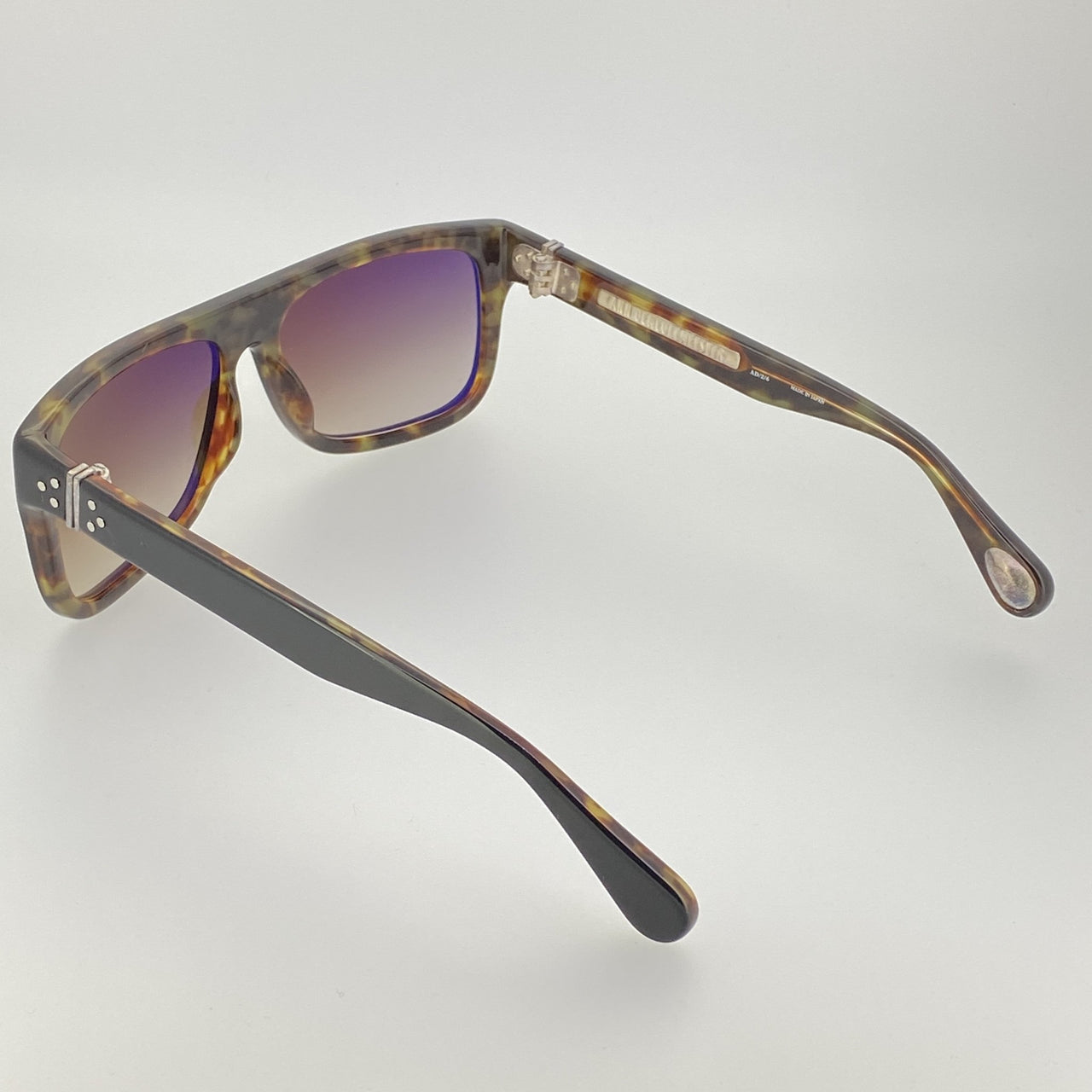 Ann Demeulemeester Sunglasses Flat Top Black Tortoise Shell 925 Silver with Brown Lenses AD2C6SUN - Watches & Crystals