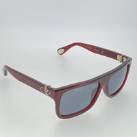 Thumbnail for Ann Demeulemeester Sunglasses Flat Top Bordeaux Red 925 Silver with Blue Lenses AD2C3SUN - Watches & Crystals