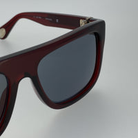 Thumbnail for Ann Demeulemeester Sunglasses Flat Top Bordeaux Red 925 Silver with Blue Lenses AD2C3SUN - Watches & Crystals