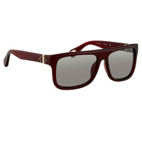 Thumbnail for Ann Demeulemeester Sunglasses Flat Top Bordeaux Red 925 Silver with Blue Lenses AD2C3SUN - Watches & Crystals