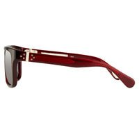Thumbnail for Ann Demeulemeester Sunglasses Flat Top Bordeaux Red 925 Silver with Blue Lenses AD2C3SUN - Watches & Crystals