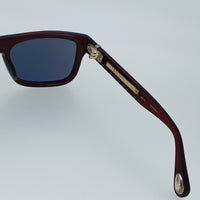 Thumbnail for Ann Demeulemeester Sunglasses Flat Top Bordeaux Red 925 Silver with Blue Lenses AD2C3SUN - Watches & Crystals