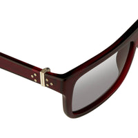 Thumbnail for Ann Demeulemeester Sunglasses Flat Top Bordeaux Red 925 Silver with Blue Lenses AD2C3SUN - Watches & Crystals