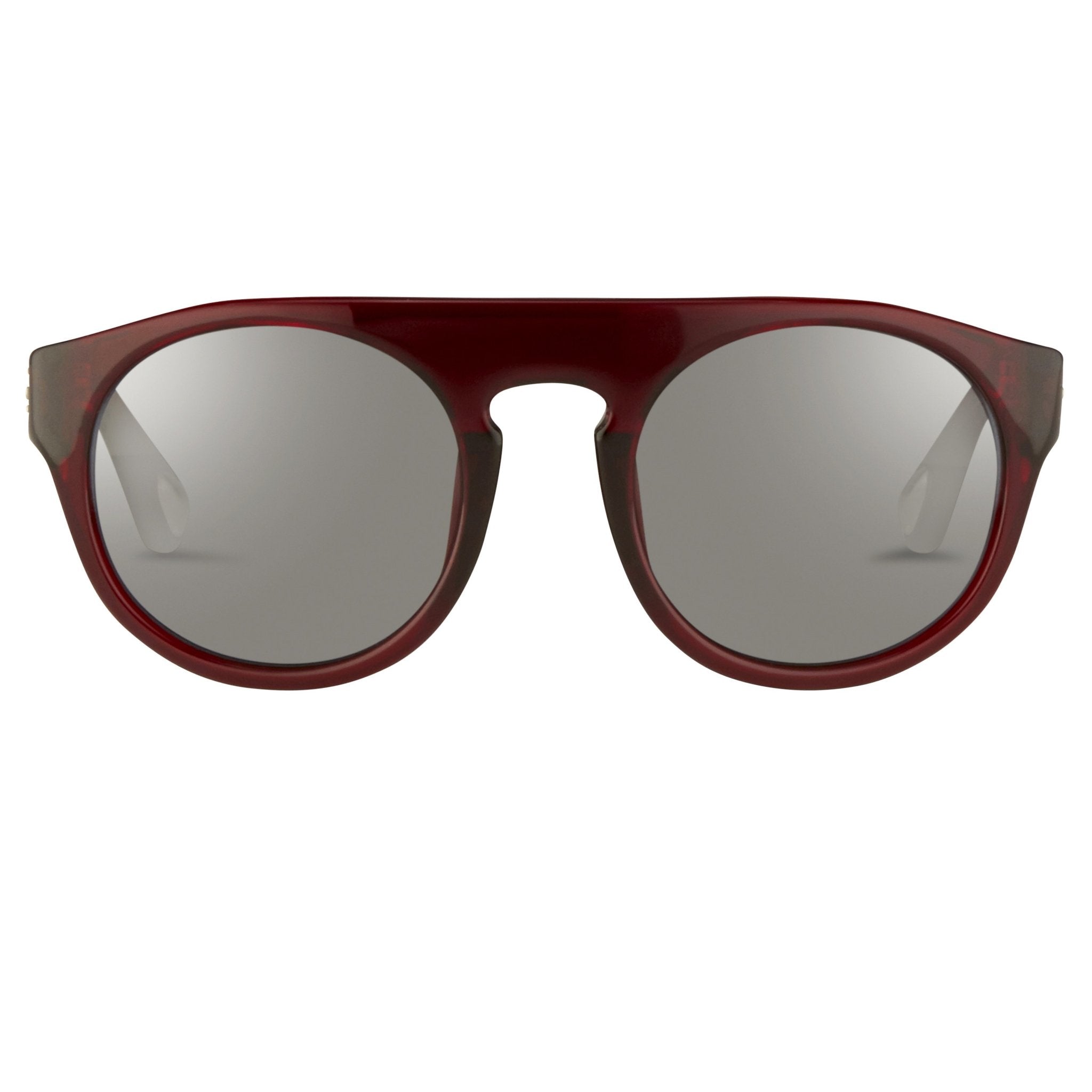Ann Demeulemeester Sunglasses Flat Top Bordeaux Red 925 Silver with Blue Lenses Category 2 AD10C3SUN - Watches & Crystals