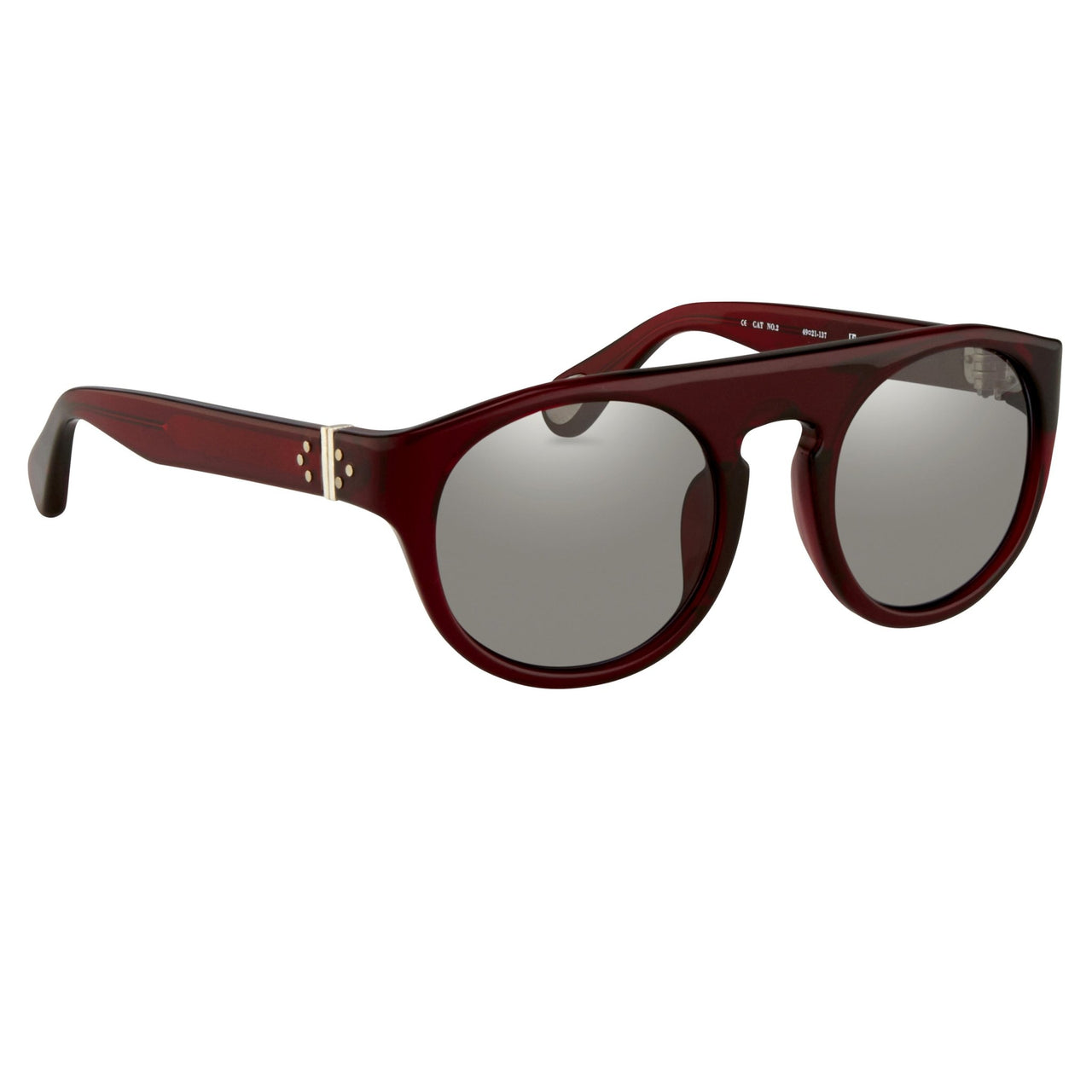 Ann Demeulemeester Sunglasses Flat Top Bordeaux Red 925 Silver with Blue Lenses Category 2 AD10C3SUN - Watches & Crystals