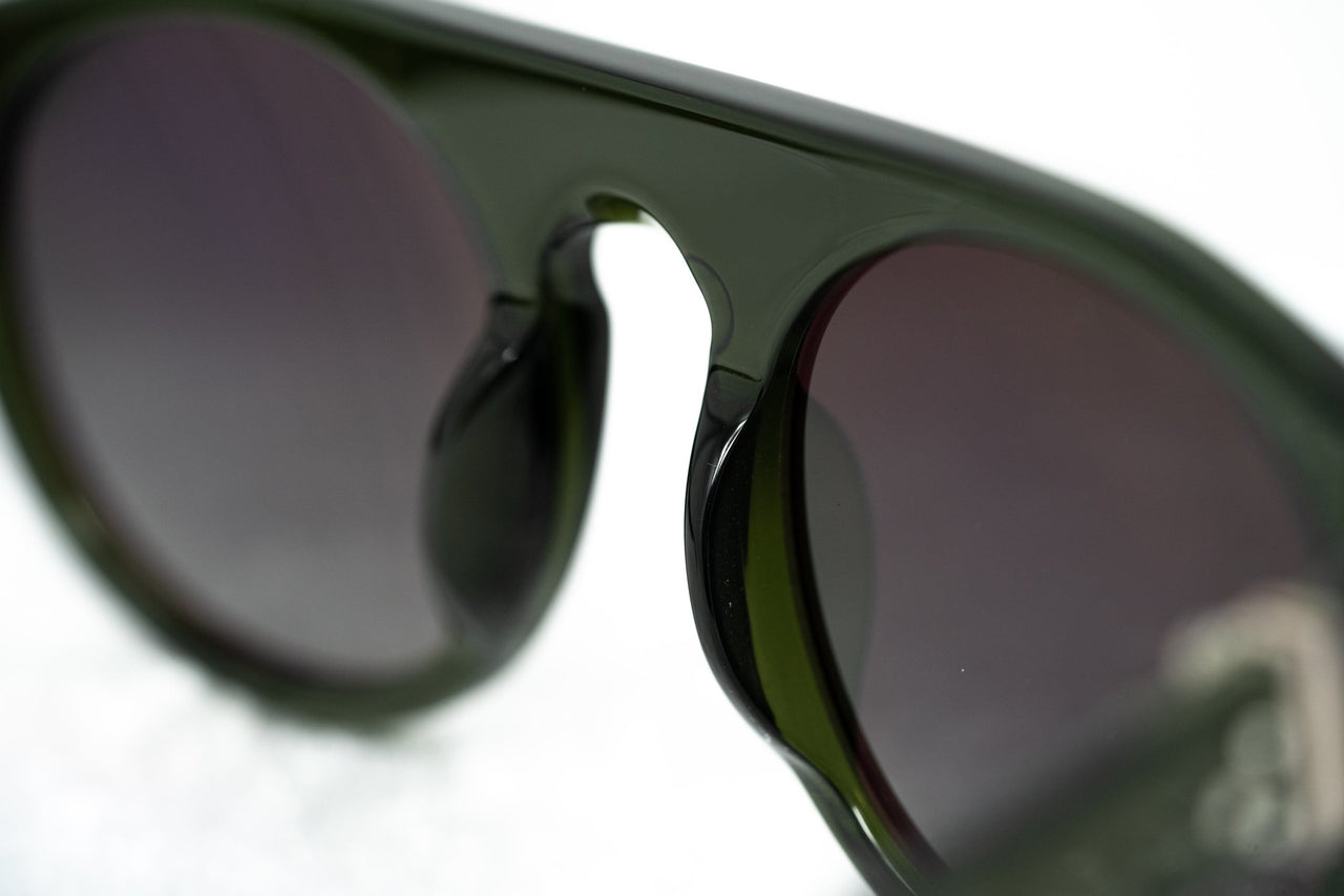 Ann Demeulemeester Sunglasses Flat Top Green 925 Silver with Green Gradient Lenses Category 3 AD10C7SUN - Watches & Crystals