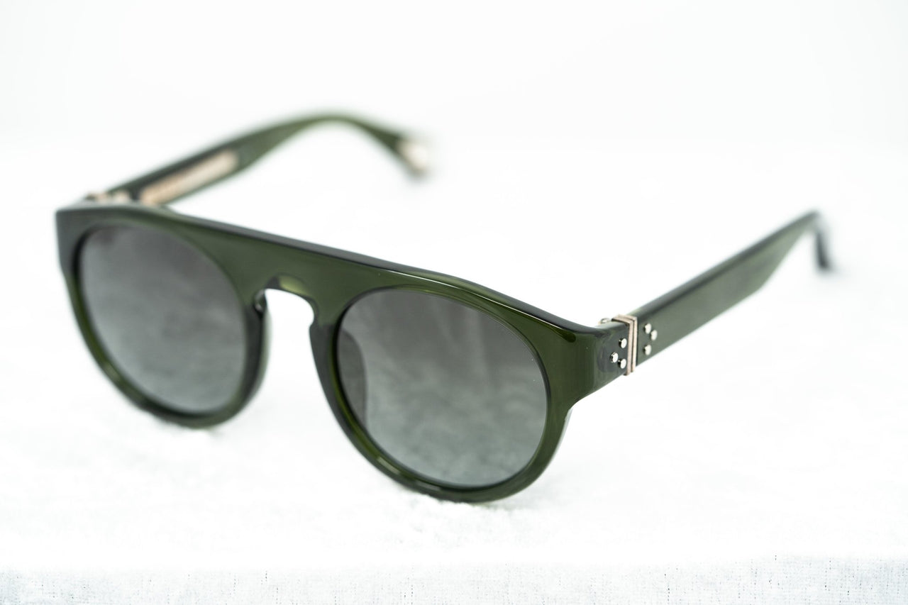 Ann Demeulemeester Sunglasses Flat Top Green 925 Silver with Green Gradient Lenses Category 3 AD10C7SUN - Watches & Crystals