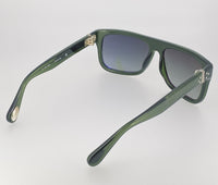 Thumbnail for Ann Demeulemeester Sunglasses Flat Top Green 925 Silver with Green Lenses Category 3 Dark Tint AD2C7SUN - Watches & Crystals