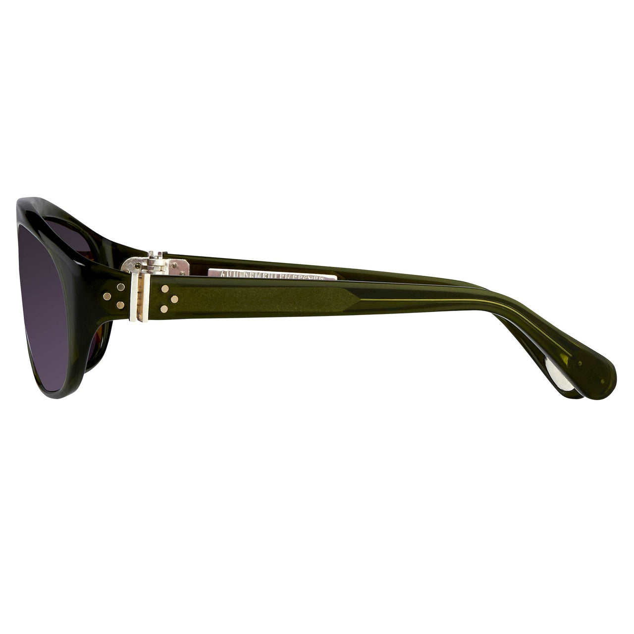 Ann Demeulemeester Sunglasses Flat Top Green 925 Silver with Purple Lenses Category 3 Dark Tint AD1C7SUN - Watches & Crystals