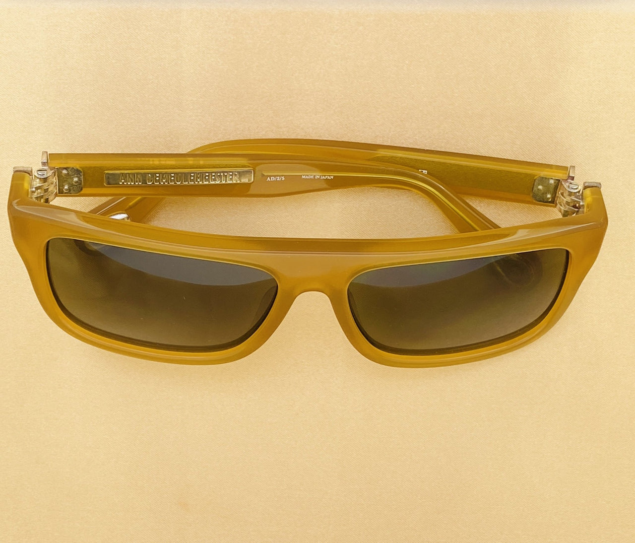Ann Demeulemeester Sunglasses Flat Top Honey Orange 925 Silver with Green Lenses CAT 3 AD2C5SUN - Watches & Crystals