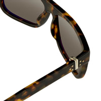 Thumbnail for Ann Demeulemeester Sunglasses Flat Top Tortoise Shell 925 Silver with Grey Lenses CAT3 AD2C2SUN - Watches & Crystals