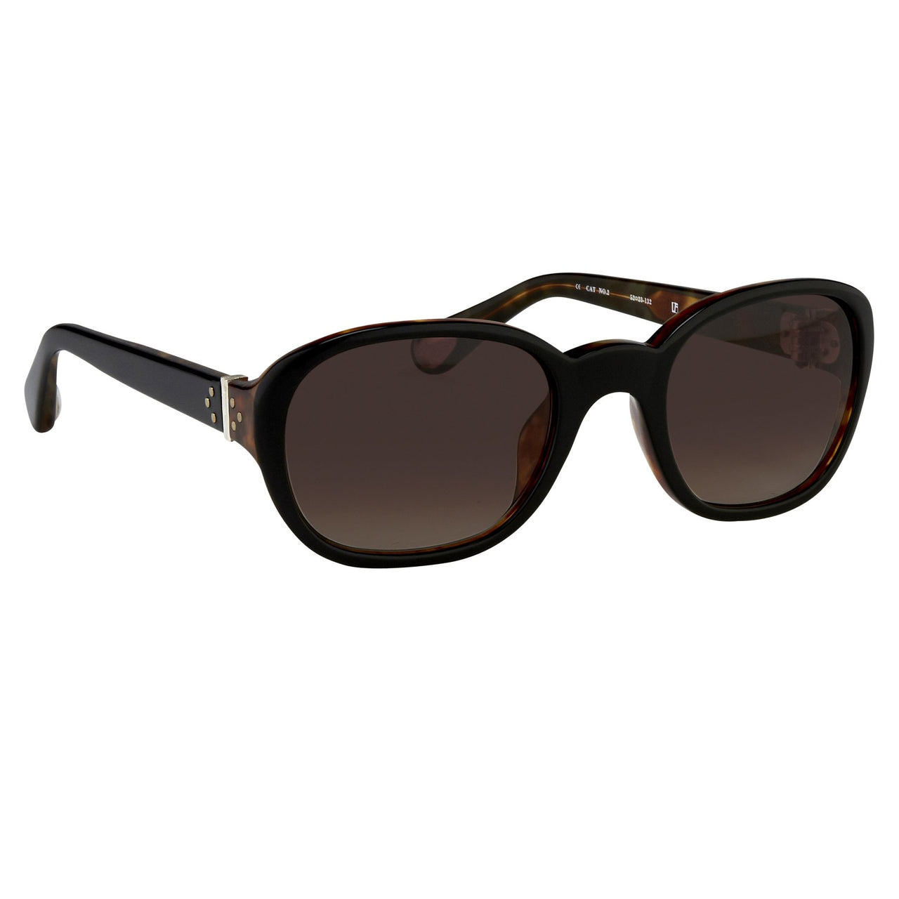 Ann Demeulemeester Sunglasses Oval Black & Tortoise Shell 925 Silver with Brown Graduated Lenses Category 3 AD8C6SUN - Watches & Crystals