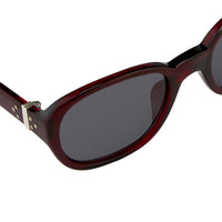Thumbnail for Ann Demeulemeester Sunglasses Oval Bordeaux Red 925 Silver with Blue Lenses Category 2 AD8C3SUN - Watches & Crystals