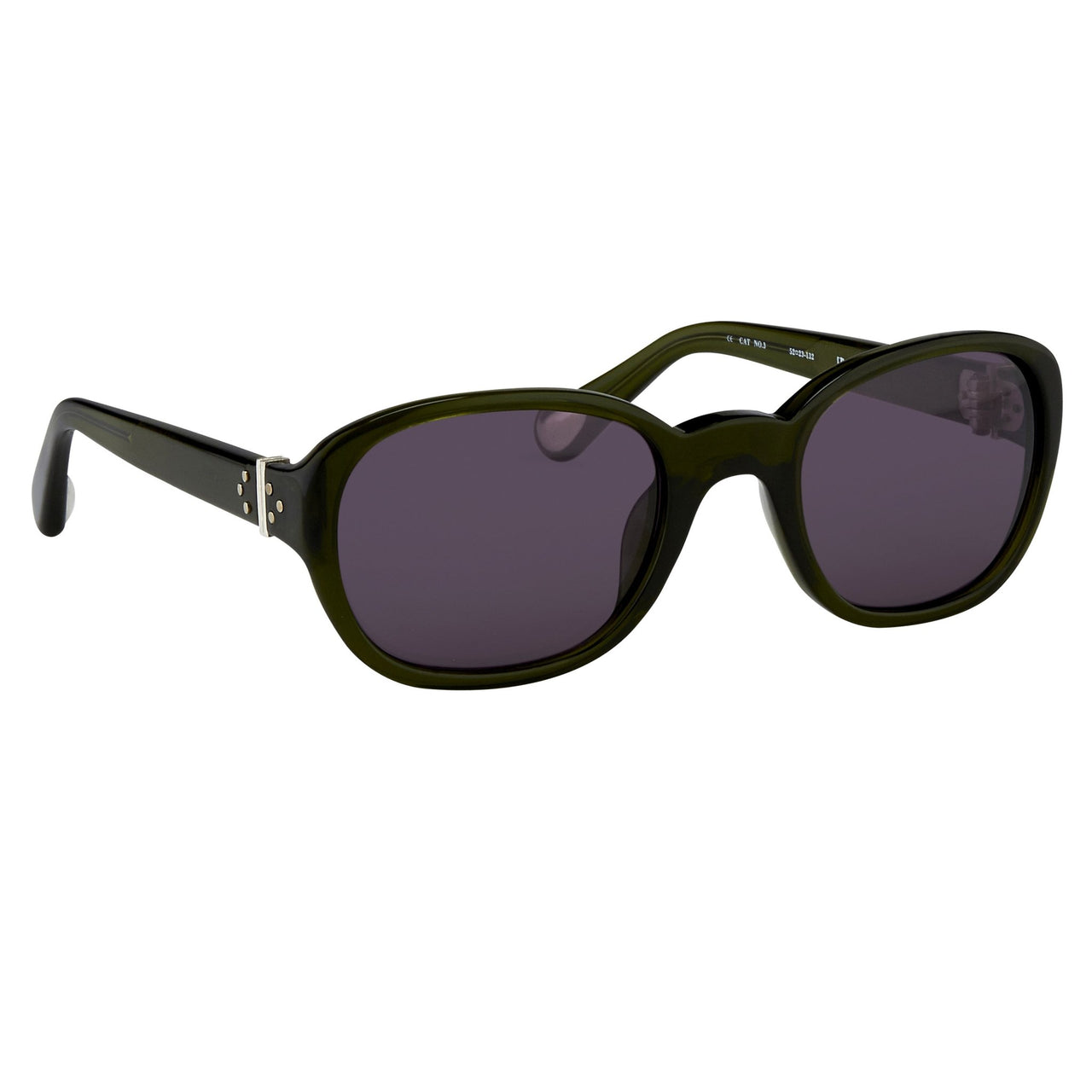 Ann Demeulemeester Sunglasses Oval Green 925 Silver with Purple Lenses Category 3 AD8C7SUN - Watches & Crystals