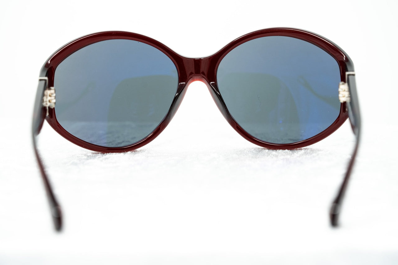 Ann Demeulemeester Sunglasses Oversized Bordeaux Red 925 Silver with Blue Lenses AD6C3SUN - Watches & Crystals