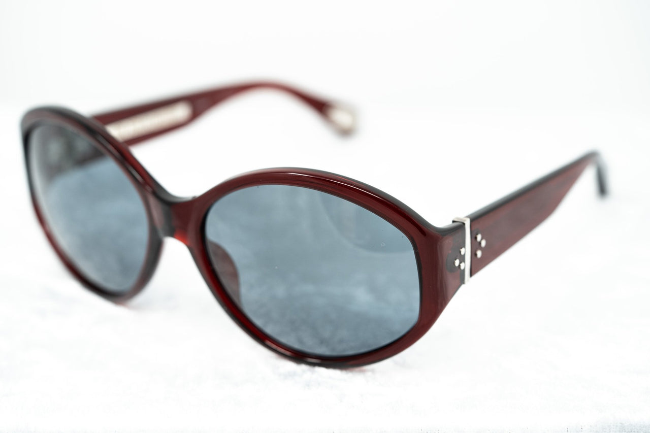 Ann Demeulemeester Sunglasses Oversized Bordeaux Red 925 Silver with Blue Lenses AD6C3SUN - Watches & Crystals