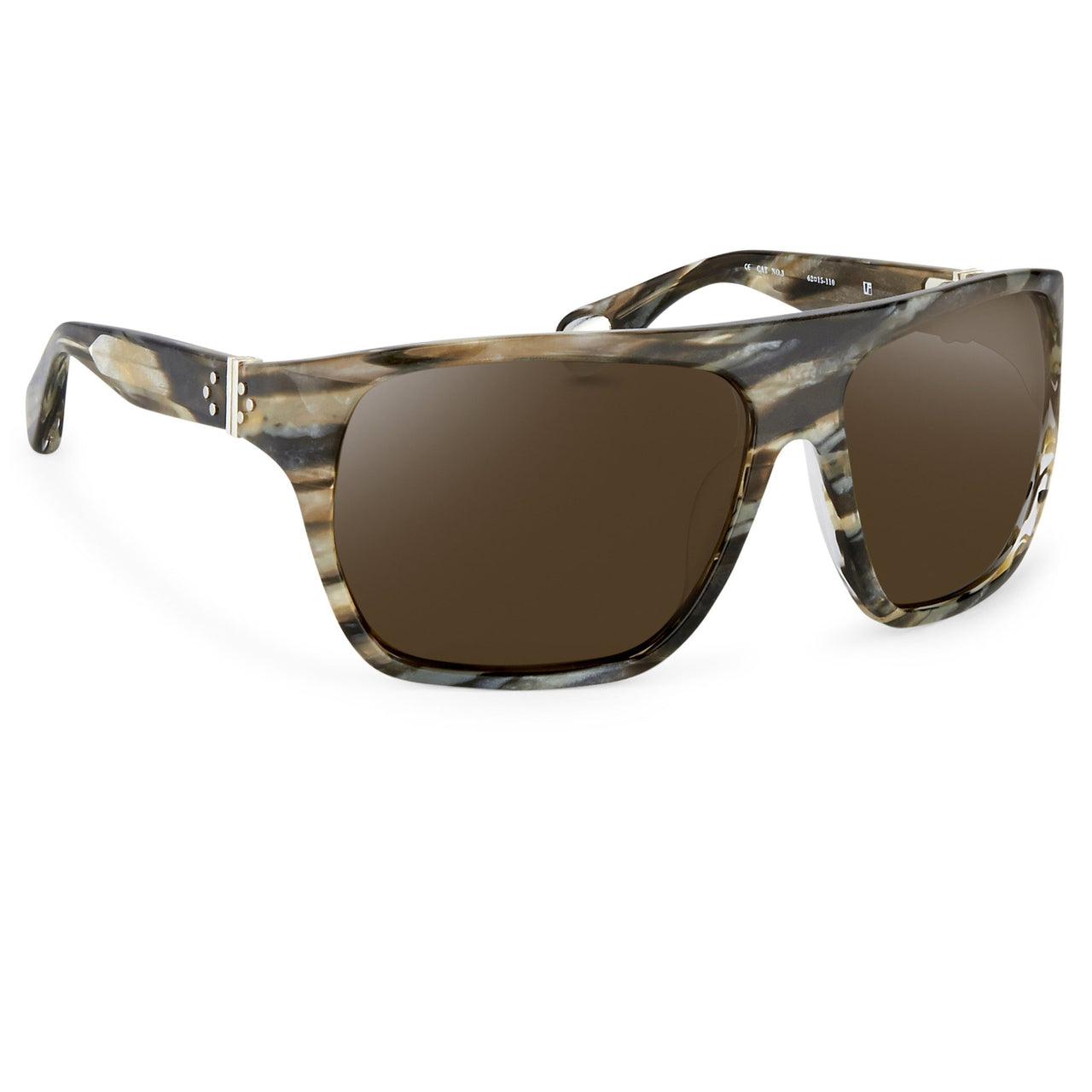 Ann Demeulemeester Sunglasses Oversized Brown Horn 925 Silver with Green Lenses CAT3 AD31C3SUN - Watches & Crystals