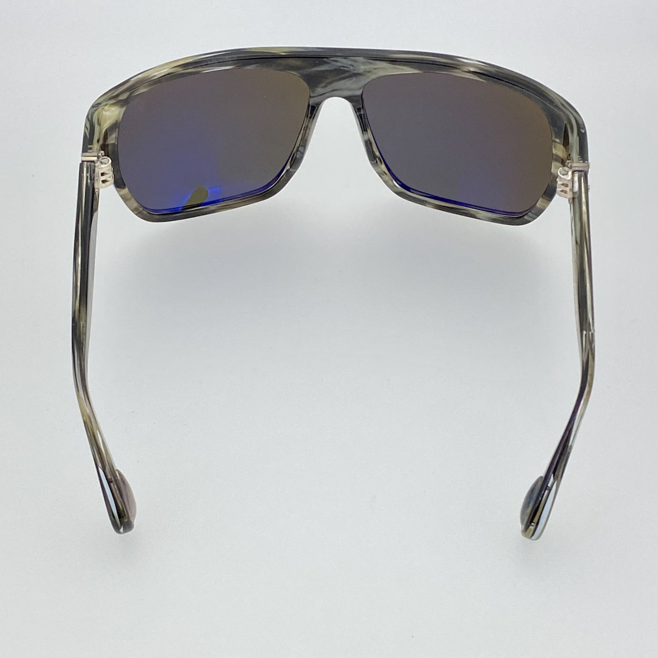 Ann Demeulemeester Sunglasses Oversized Brown Horn 925 Silver with Green Lenses CAT3 AD31C3SUN - Watches & Crystals