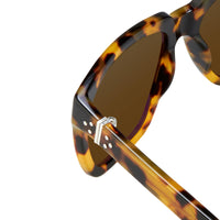Thumbnail for Ann Demeulemeester Sunglasses Oversized Tortoise Shell with Brown Lenses CAT3 AD21C2SUN - Watches & Crystals