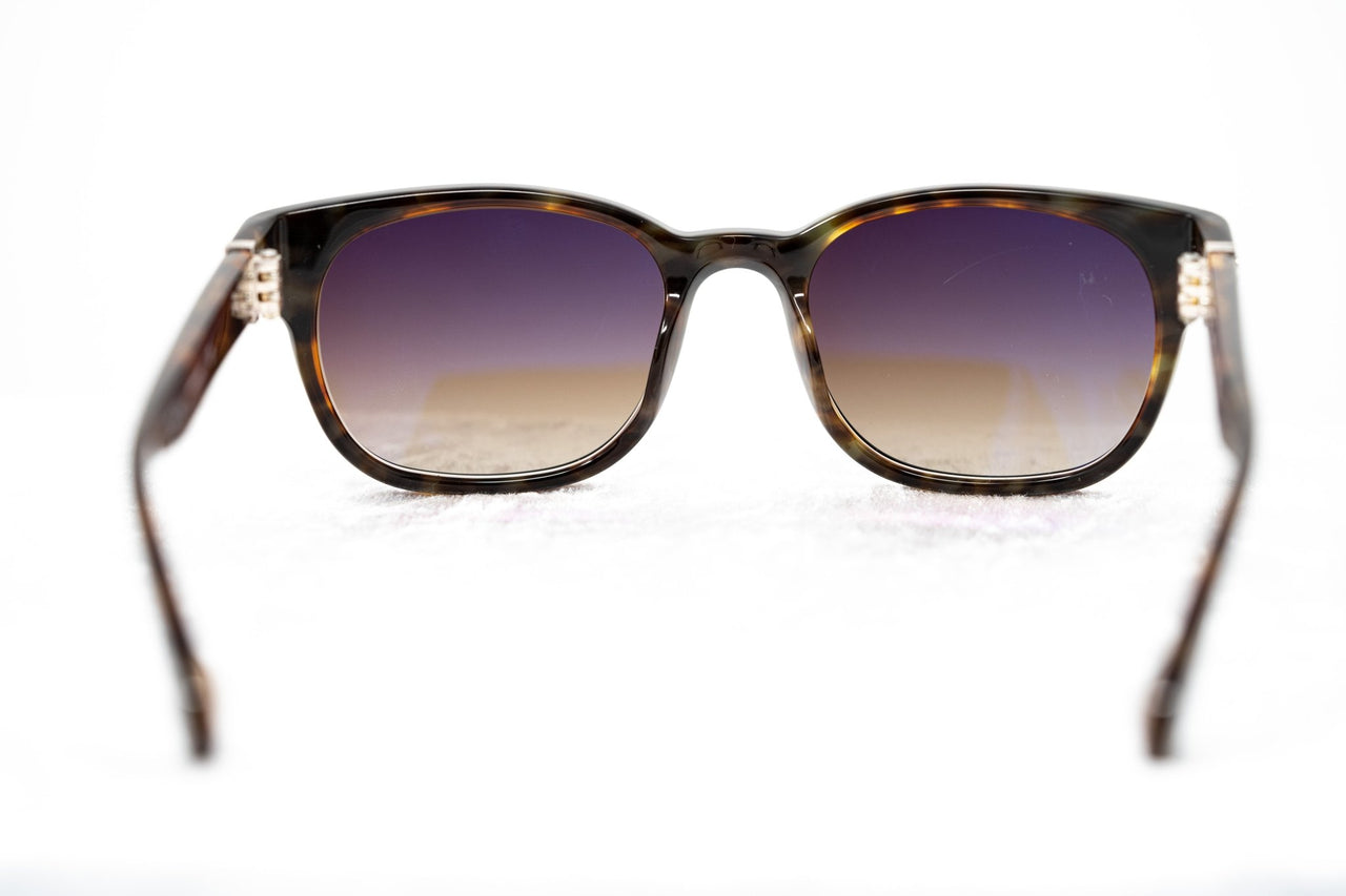 Ann Demeulemeester Sunglasses Rectangular Black Tortoise Shell 925 Silver with Brown Graduated Lenses AD15C10SUN - Watches & Crystals